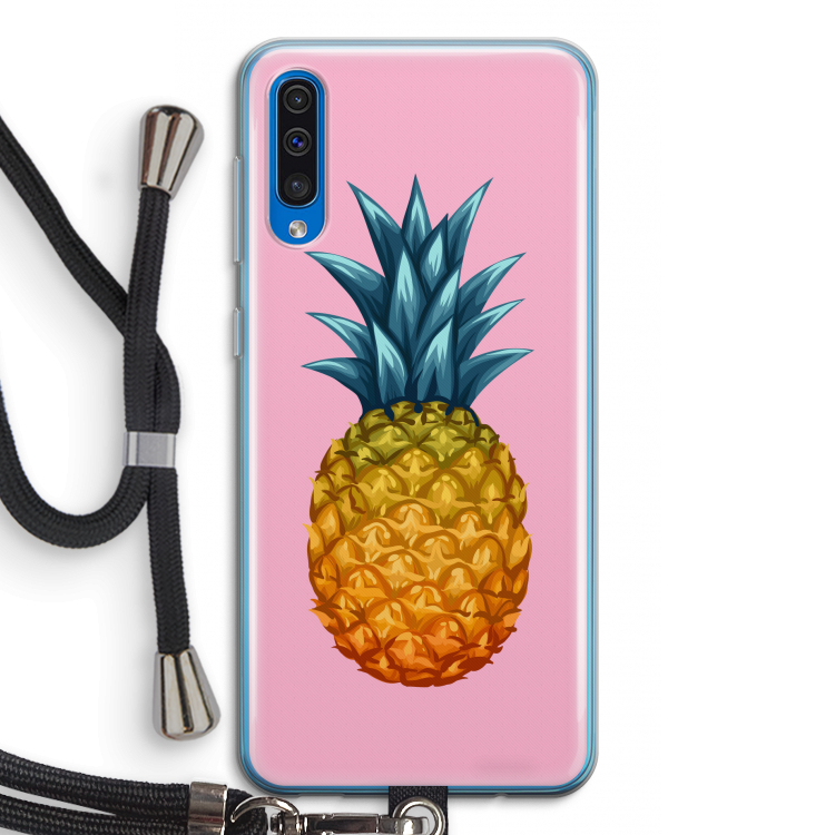 Grote ananas: Samsung Galaxy A50 Transparant Hoesje met koord