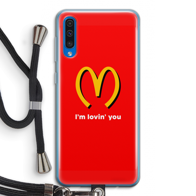 I'm lovin' you: Samsung Galaxy A50 Transparant Hoesje met koord