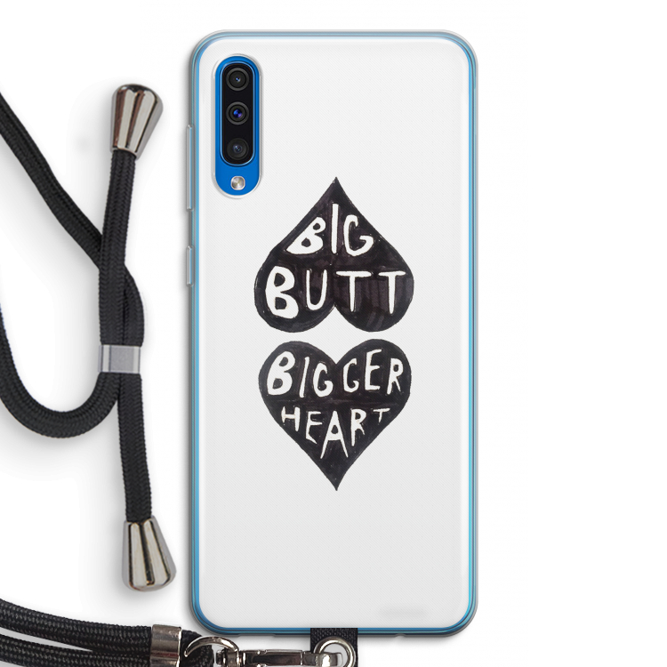 Big butt bigger heart: Samsung Galaxy A50 Transparant Hoesje met koord