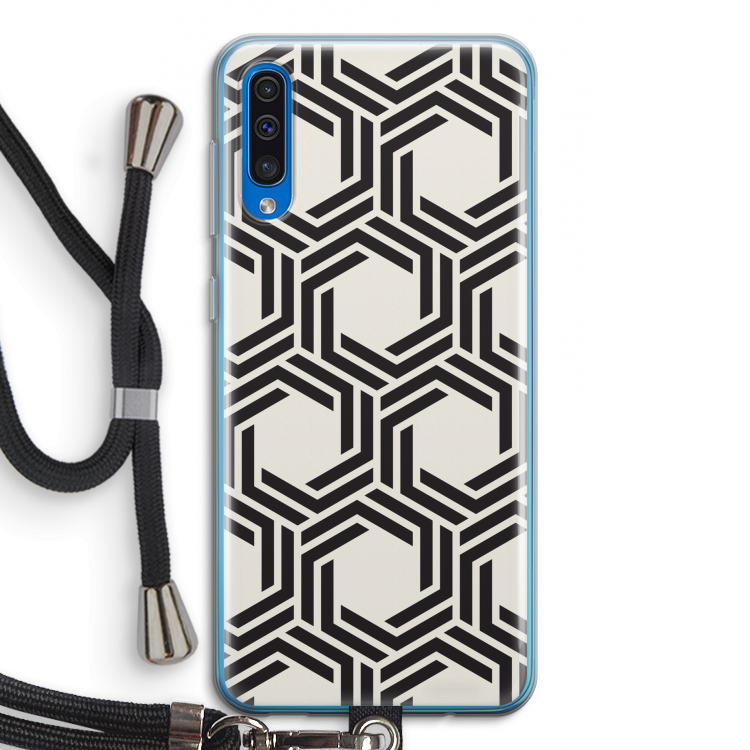 Geometrisch patroon: Samsung Galaxy A50 Transparant Hoesje met koord