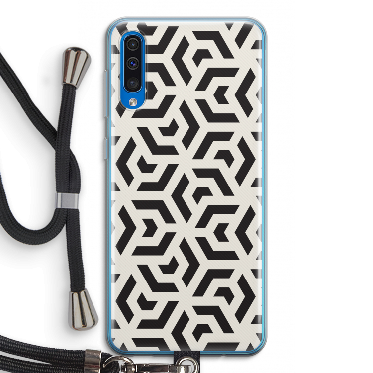 Crazy pattern: Samsung Galaxy A50 Transparant Hoesje met koord