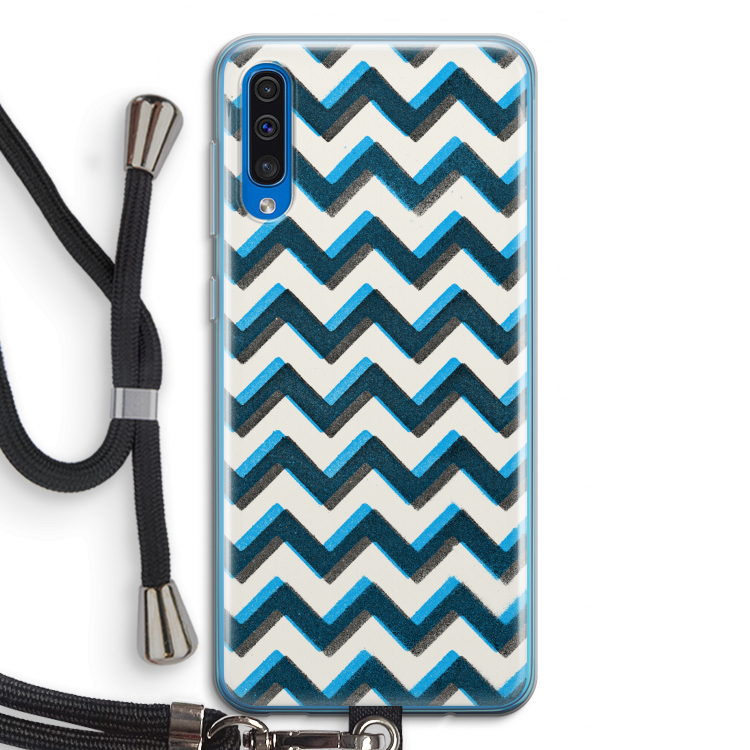 Onderbroken lijn: Samsung Galaxy A50 Transparant Hoesje met koord