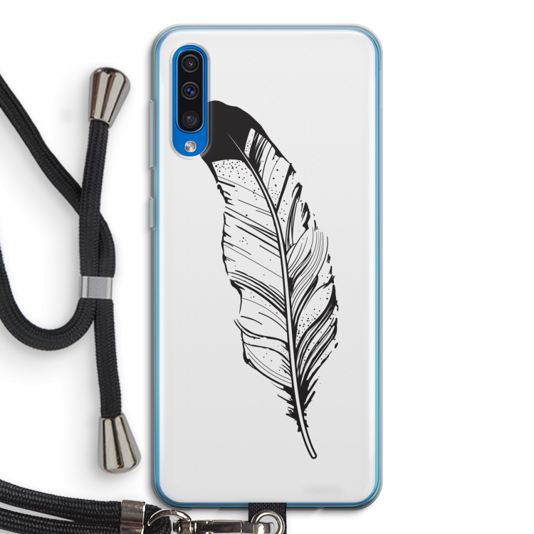 Pluim: Samsung Galaxy A50 Transparant Hoesje met koord