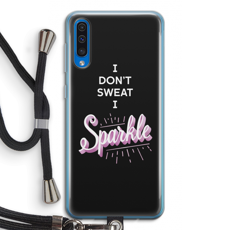 Sparkle quote: Samsung Galaxy A50 Transparant Hoesje met koord