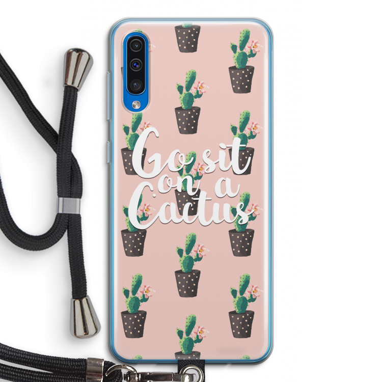 Cactus quote: Samsung Galaxy A50 Transparant Hoesje met koord