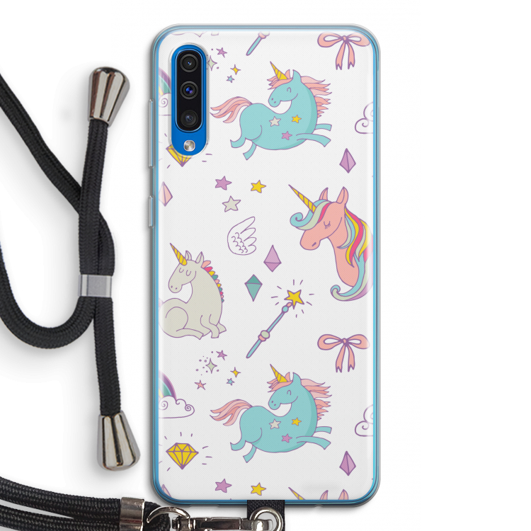 Fantasiewereld: Samsung Galaxy A50 Transparant Hoesje met koord