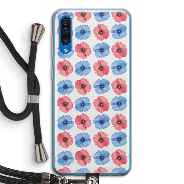 Klaproosjes: Samsung Galaxy A50 Transparant Hoesje met koord