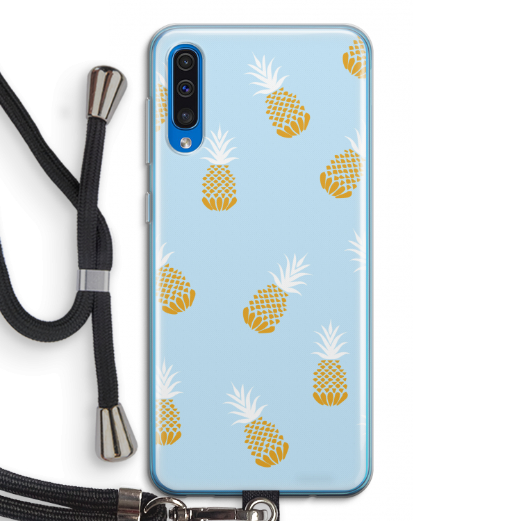 Ananasjes: Samsung Galaxy A50 Transparant Hoesje met koord