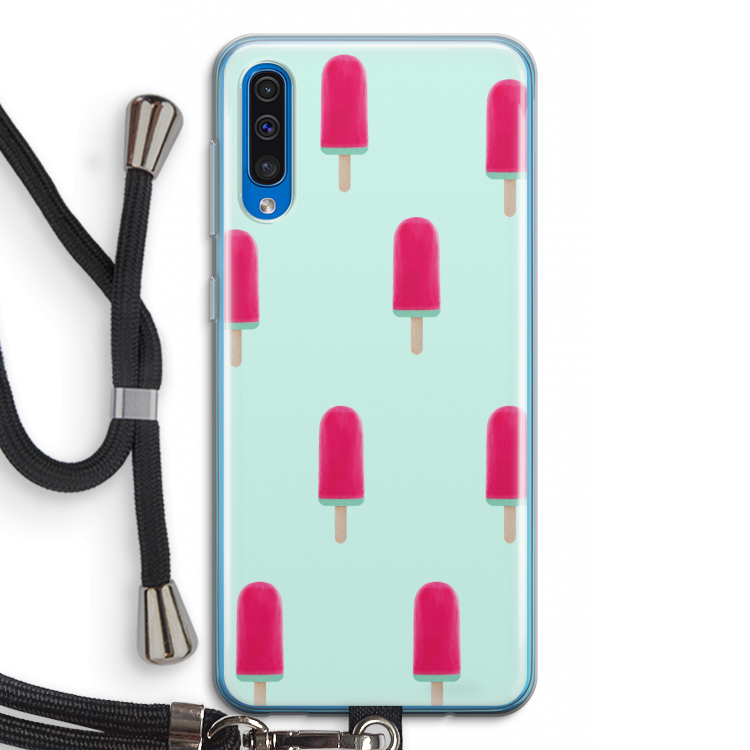 Waterijsje: Samsung Galaxy A50 Transparant Hoesje met koord