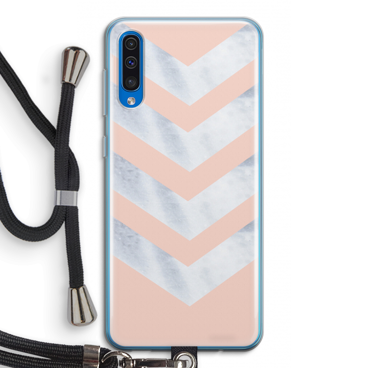 Marmeren pijlen: Samsung Galaxy A50 Transparant Hoesje met koord