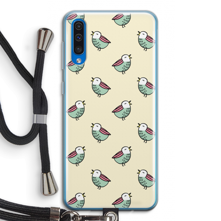 Vogeltjes: Samsung Galaxy A50 Transparant Hoesje met koord