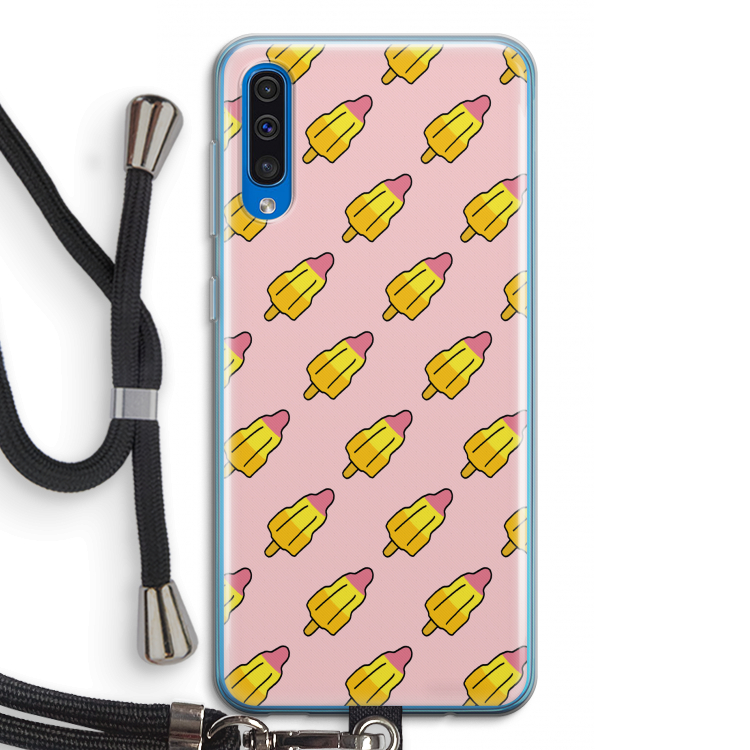 Waterijsjes: Samsung Galaxy A50 Transparant Hoesje met koord
