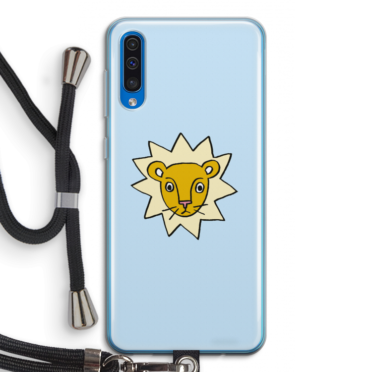 Kleine leeuw: Samsung Galaxy A50 Transparant Hoesje met koord