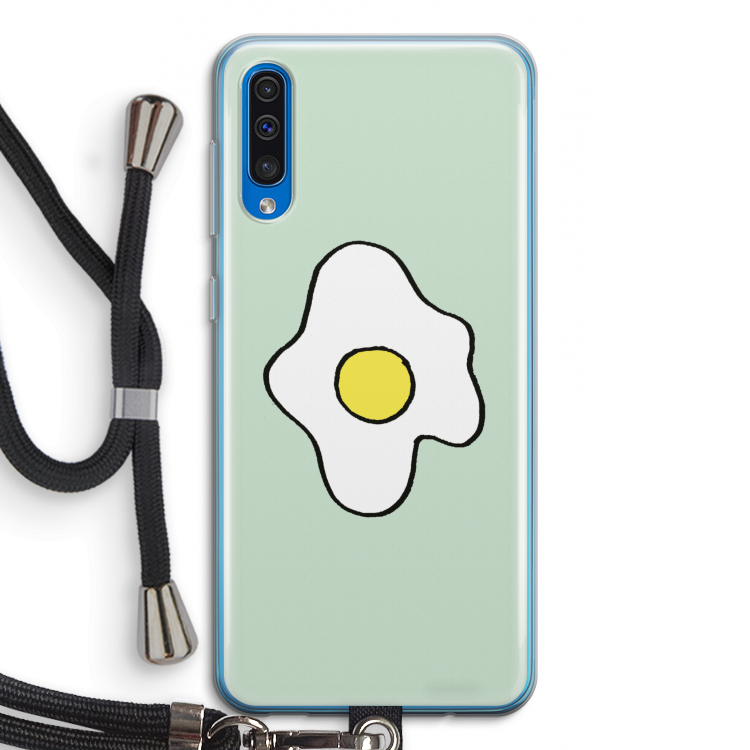 Spiegelei: Samsung Galaxy A50 Transparant Hoesje met koord