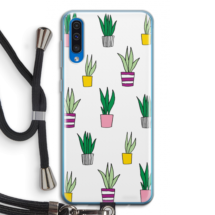 Sanseveria: Samsung Galaxy A50 Transparant Hoesje met koord