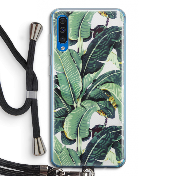 Bananenbladeren: Samsung Galaxy A50 Transparant Hoesje met koord