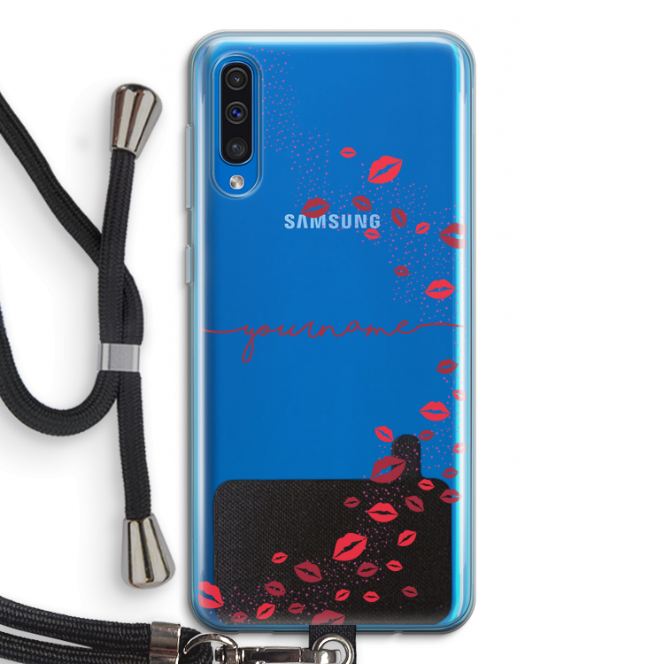 Kusjes: Samsung Galaxy A50 Transparant Hoesje met koord