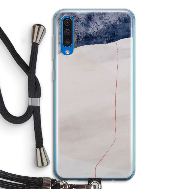 Stone White: Samsung Galaxy A50 Transparant Hoesje met koord