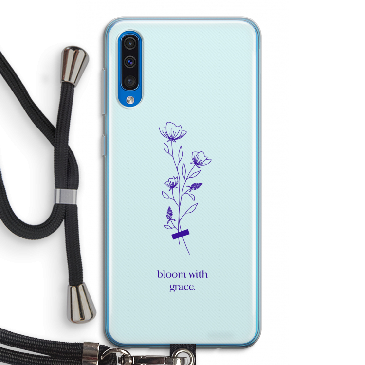 Bloom with grace: Samsung Galaxy A50 Transparant Hoesje met koord