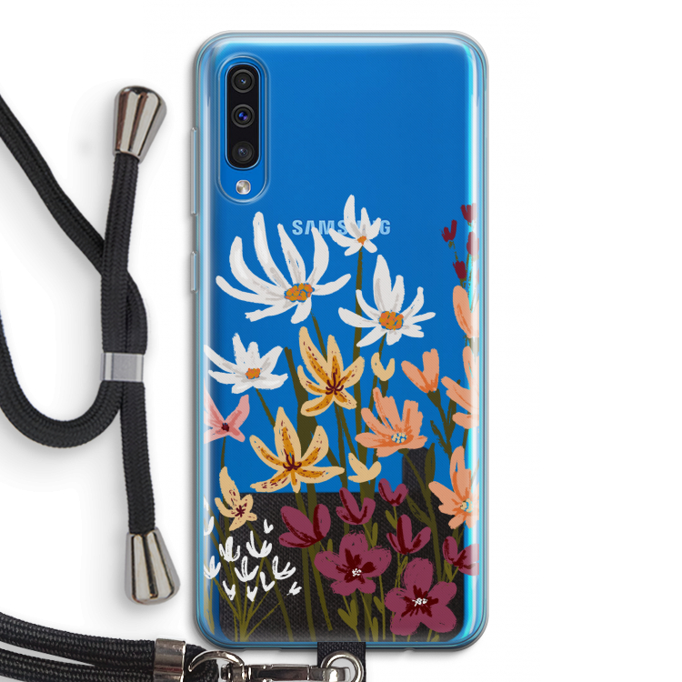 Painted wildflowers: Samsung Galaxy A50 Transparant Hoesje met koord
