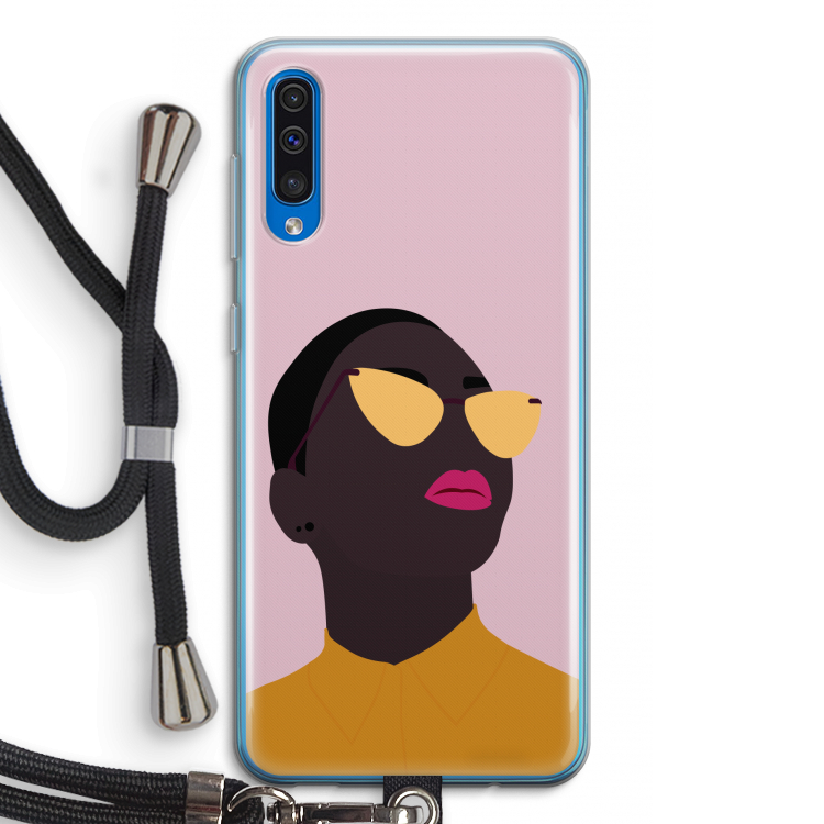 Yellow glasses: Samsung Galaxy A50 Transparant Hoesje met koord
