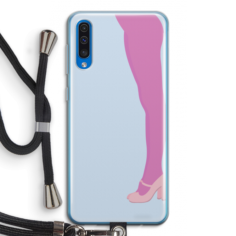 Pink panty: Samsung Galaxy A50 Transparant Hoesje met koord