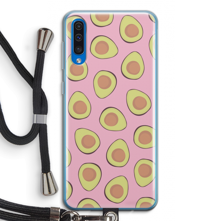 Dancing avocados: Samsung Galaxy A50 Transparant Hoesje met koord