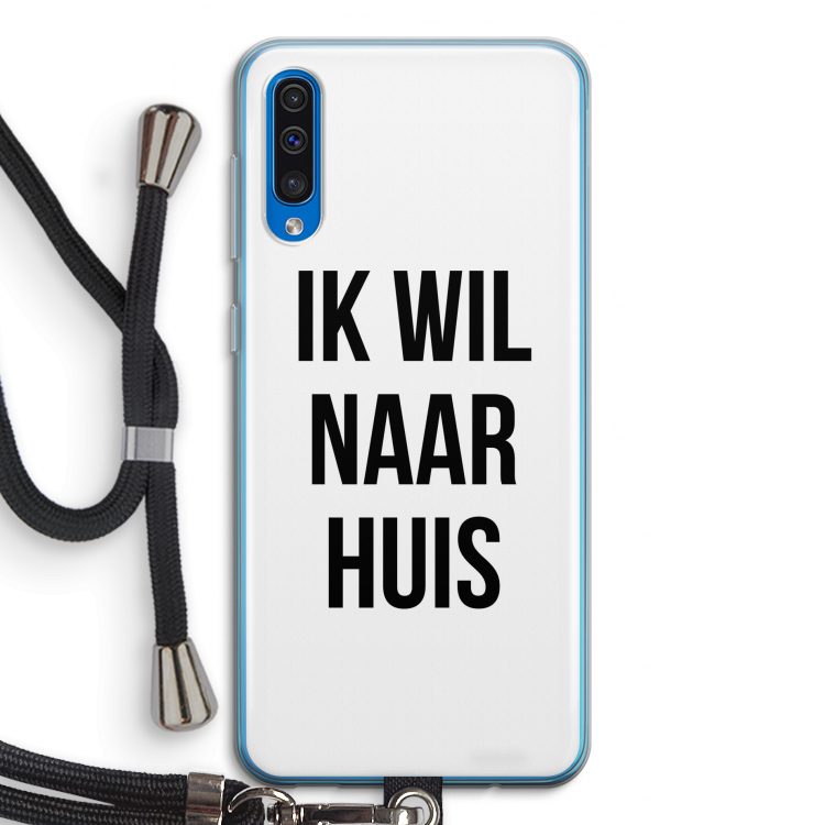 Ik wil naar huis: Samsung Galaxy A50 Transparant Hoesje met koord