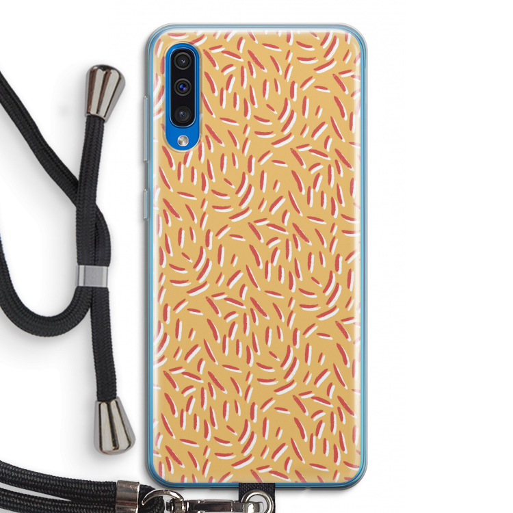 Camouflage: Samsung Galaxy A50 Transparant Hoesje met koord