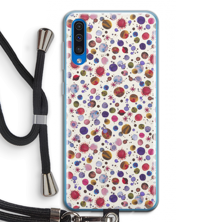 Planets Space: Samsung Galaxy A50 Transparant Hoesje met koord