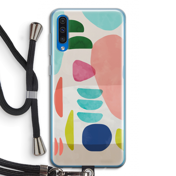 Bold Rounded Shapes: Samsung Galaxy A50 Transparant Hoesje met koord