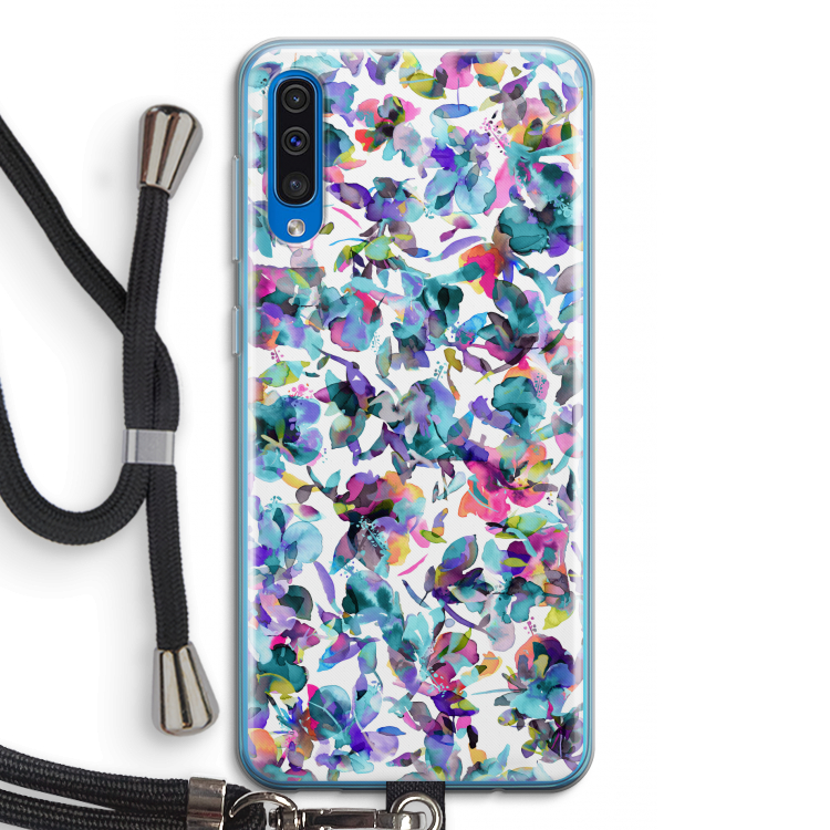 Hibiscus Flowers: Samsung Galaxy A50 Transparant Hoesje met koord