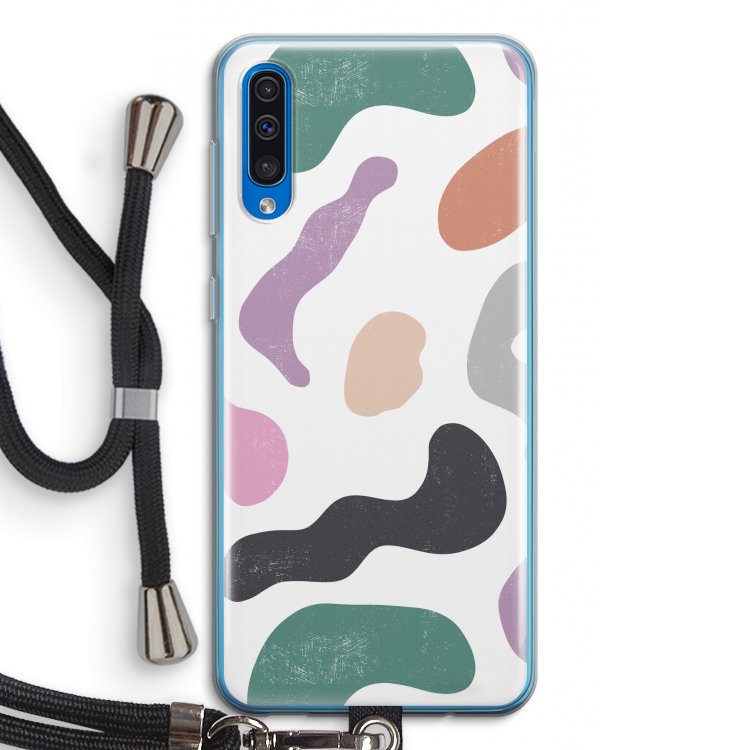 Memphis Shapes: Samsung Galaxy A50 Transparant Hoesje met koord