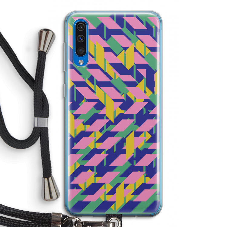 Skew Blush 1: Samsung Galaxy A50 Transparant Hoesje met koord