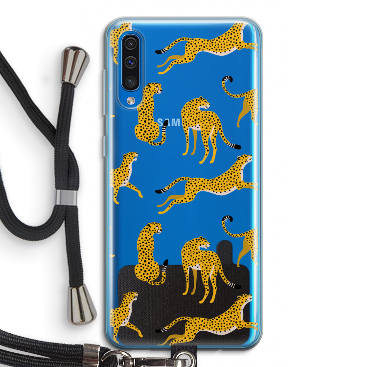 Luipaard: Samsung Galaxy A50 Transparant Hoesje met koord