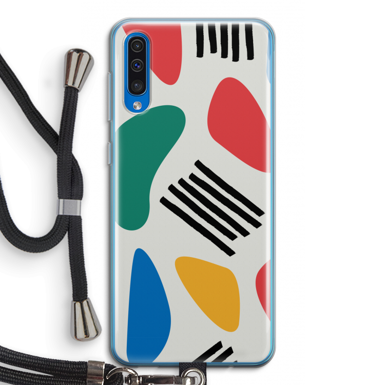 Illustratieve pop 1: Samsung Galaxy A50 Transparant Hoesje met koord