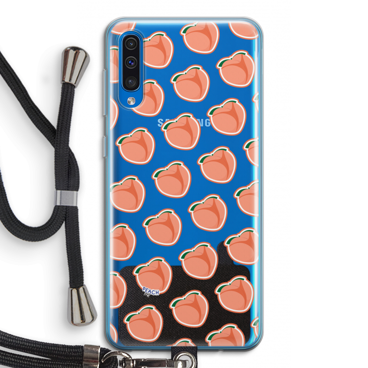Just peachy: Samsung Galaxy A50 Transparant Hoesje met koord