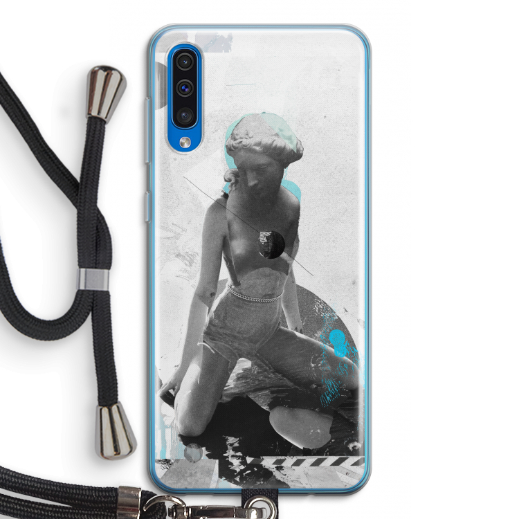 I will not feel a thing: Samsung Galaxy A50 Transparant Hoesje met koord