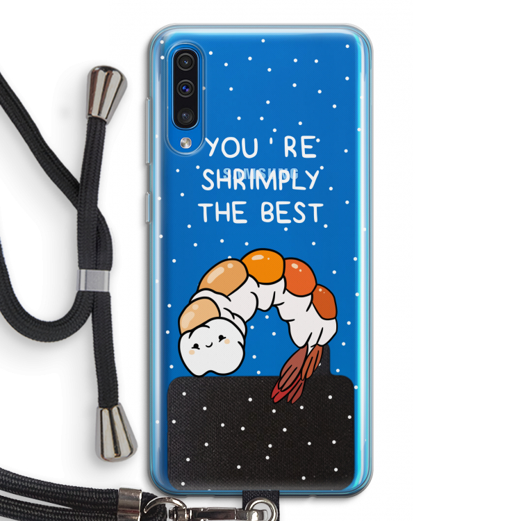 You're Shrimply The Best: Samsung Galaxy A50 Transparant Hoesje met koord