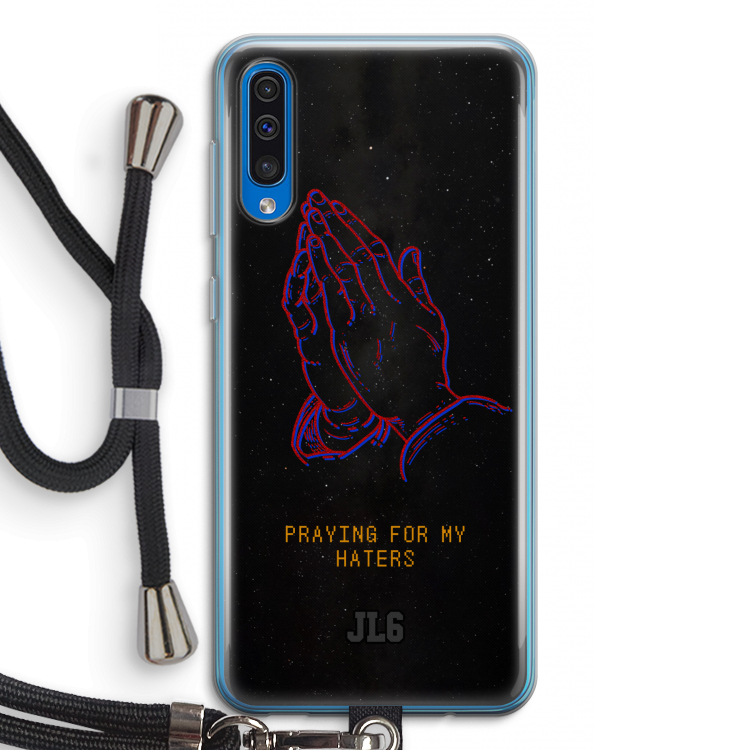 Praying For My Haters: Samsung Galaxy A50 Transparant Hoesje met koord