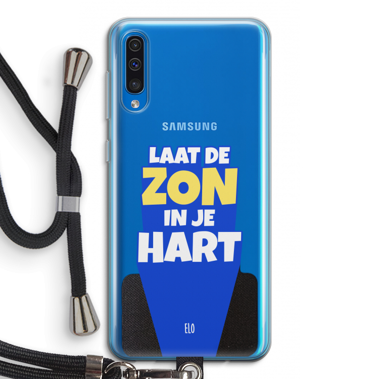 Laat de zon in je hart: Samsung Galaxy A50 Transparant Hoesje met koord
