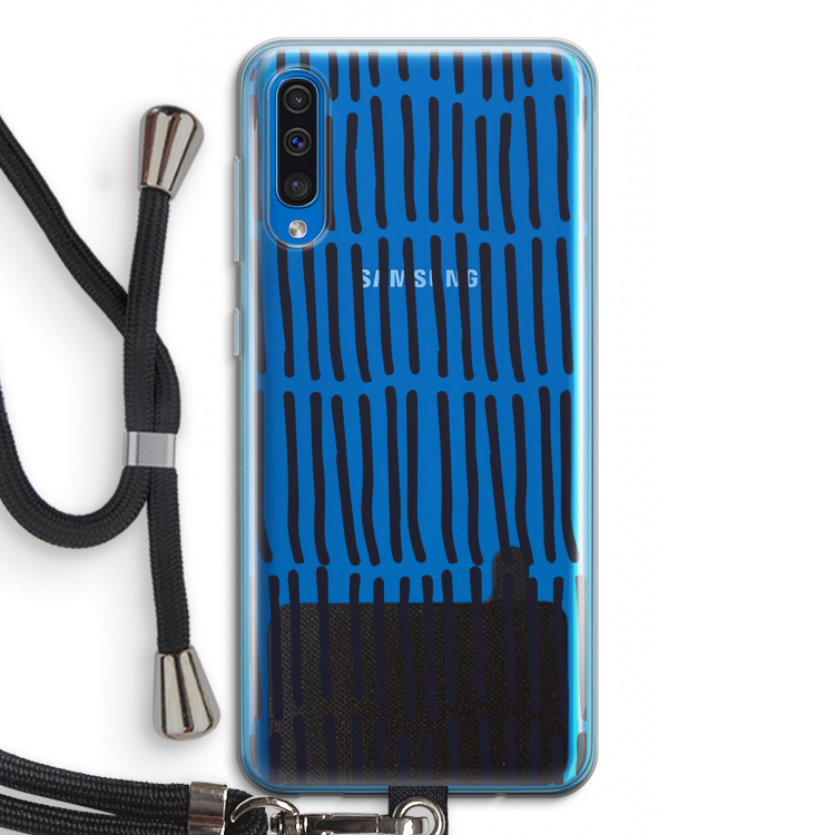 Moroccan stripes: Samsung Galaxy A50 Transparant Hoesje met koord