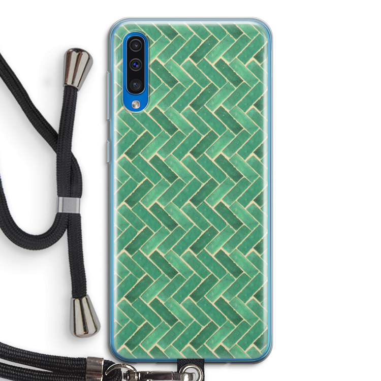 Moroccan tiles 2: Samsung Galaxy A50 Transparant Hoesje met koord
