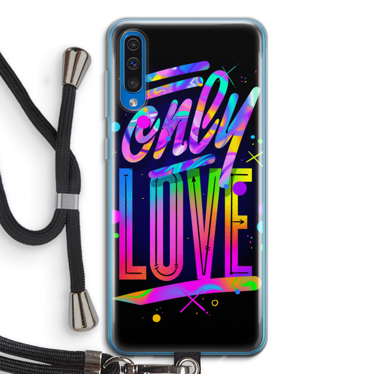 Only Love: Samsung Galaxy A50 Transparant Hoesje met koord