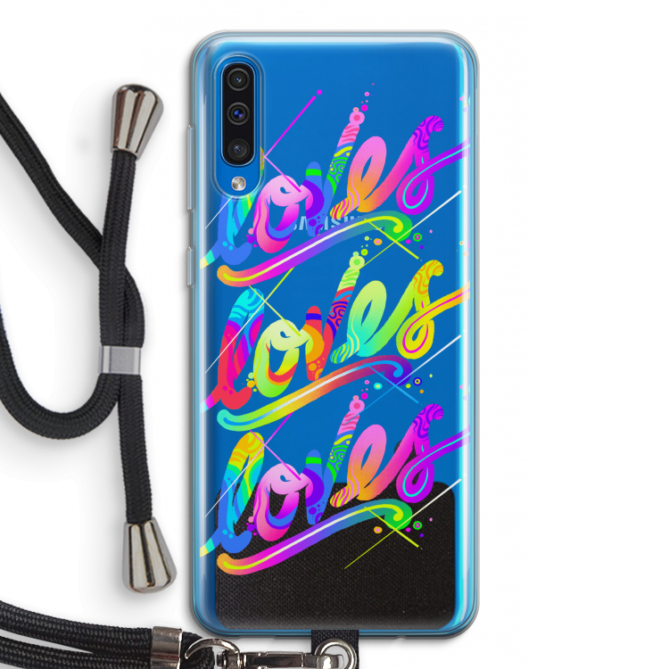 Loves: Samsung Galaxy A50 Transparant Hoesje met koord