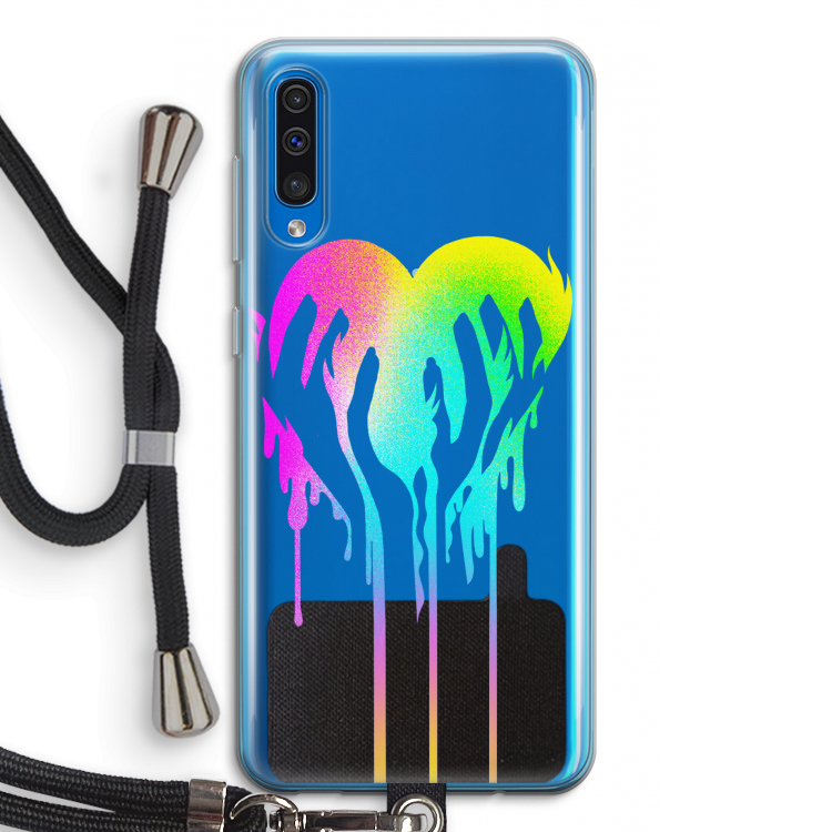 Hold My Heart: Samsung Galaxy A50 Transparant Hoesje met koord