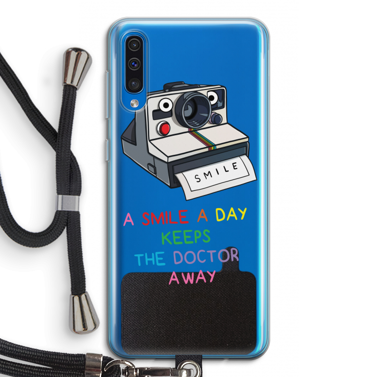 Smile: Samsung Galaxy A50 Transparant Hoesje met koord