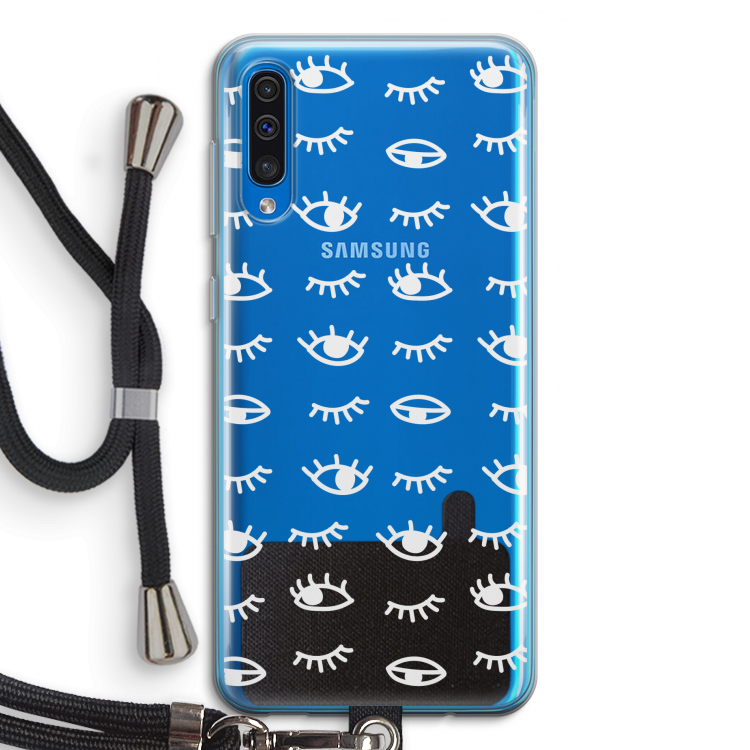 Eye pattern #3: Samsung Galaxy A50 Transparant Hoesje met koord
