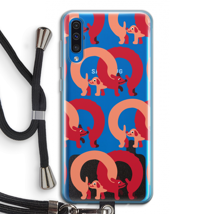 Dogs: Samsung Galaxy A50 Transparant Hoesje met koord