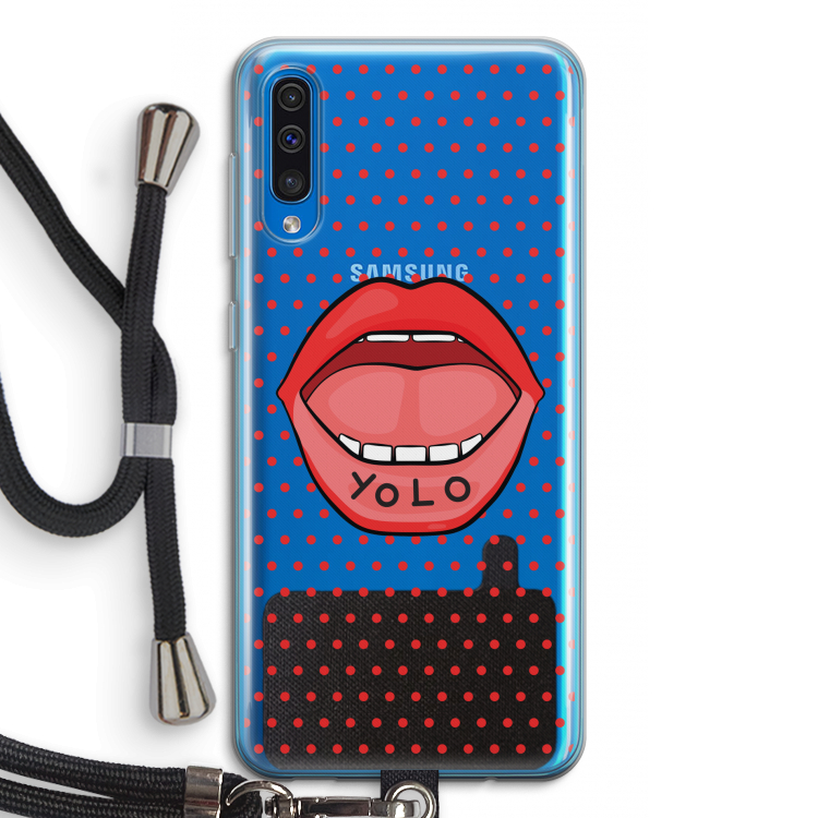 Yolo Denise: Samsung Galaxy A50 Transparant Hoesje met koord